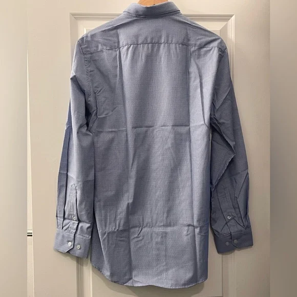 Vittorio Elegant Blue Dress Shirt Size 16 slim - Picture 2 of 5